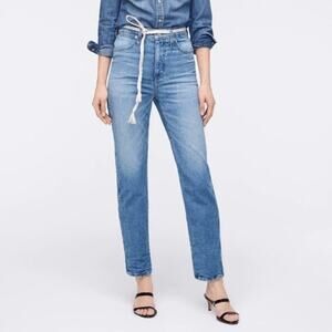 J Crew Stovepipe Jeans Blue Boomer Medium Wash High Rise Stretch Denim Womens 23